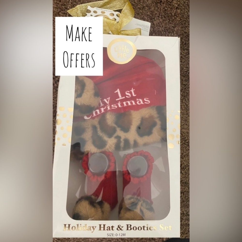 “My 1st Christmas”- Hat & Bootie Set!